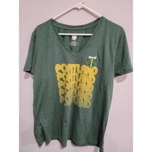 PORTLAND TIMBERS Soccer MLS Women's Short  Sleeve V-neck Shirt XXL NWOT
